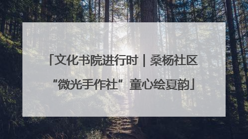 文化书院进行时｜桑杨社区“微光手作社”童心绘夏韵