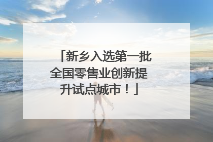 新乡入选第一批全国零售业创新提升试点城市！