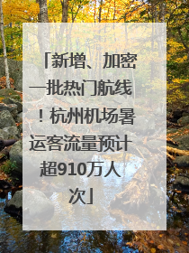 新增、加密一批热门航线！杭州机场暑运客流量预计超910万人次