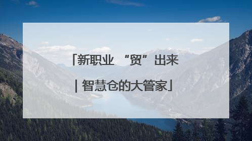 新职业 “贸”出来｜智慧仓的大管家