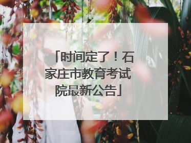 时间定了！石家庄市教育考试院最新公告