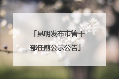 昆明发布市管干部任前公示公告