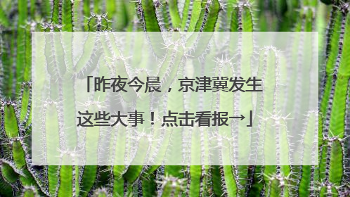 昨夜今晨，京津冀发生这些大事！点击看报→