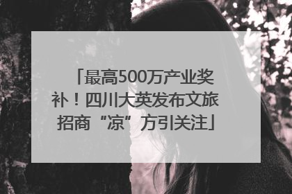 最高500万产业奖补！四川大英发布文旅招商“凉”方引关注