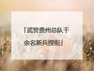 武警贵州总队千余名新兵授衔
