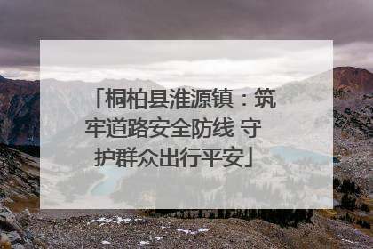 桐柏县淮源镇：筑牢道路安全防线 守护群众出行平安