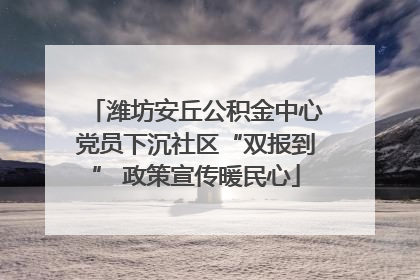 潍坊安丘公积金中心党员下沉社区“双报到” 政策宣传暖民心