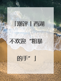 潮评丨西湖不欢迎“粗暴的手”