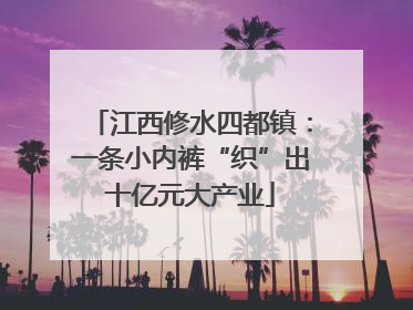 江西修水四都镇：一条小内裤“织”出十亿元大产业