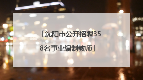 沈阳市公开招聘358名事业编制教师