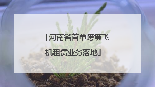 河南省首单跨境飞机租赁业务落地
