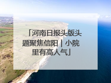 河南日报头版头题聚焦信阳｜小院里有高人气