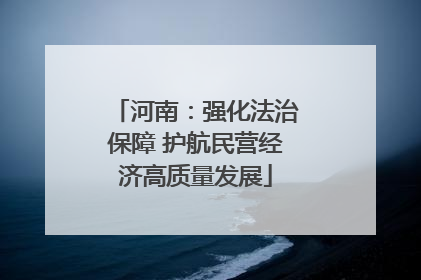 河南：强化法治保障 护航民营经济高质量发展