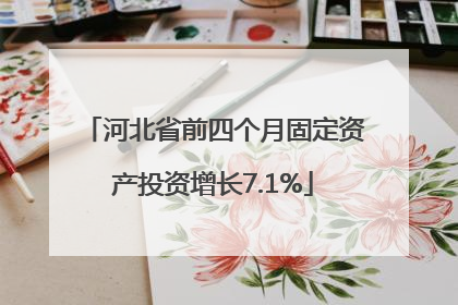 河北省前四个月固定资产投资增长7.1%