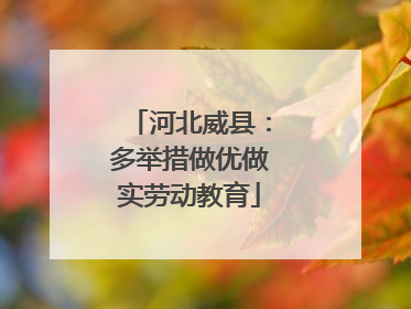 河北威县：多举措做优做实劳动教育