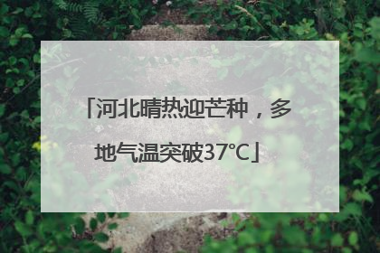 河北晴热迎芒种，多地气温突破37℃