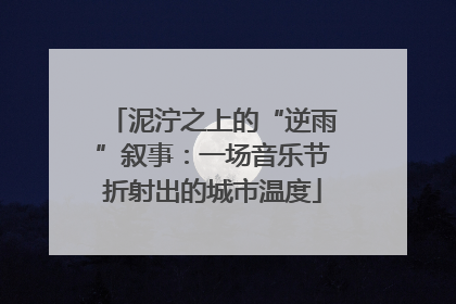 泥泞之上的“逆雨”叙事：一场音乐节折射出的城市温度