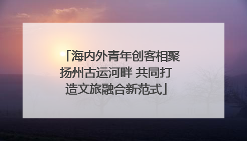 海内外青年创客相聚扬州古运河畔 共同打造文旅融合新范式