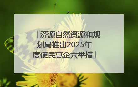 济源自然资源和规划局推出2025年度便民惠企六举措