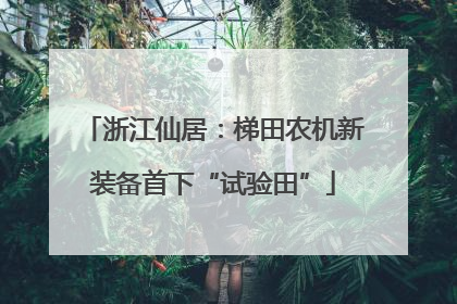 浙江仙居：梯田农机新装备首下“试验田”