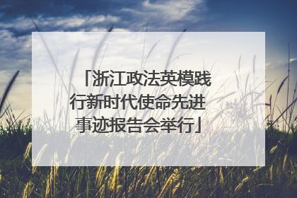 浙江政法英模践行新时代使命先进事迹报告会举行