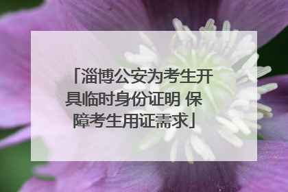 淄博公安为考生开具临时身份证明 保障考生用证需求
