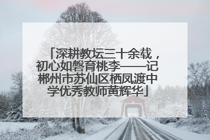 深耕教坛三十余载，初心如磐育桃李——记郴州市苏仙区栖凤渡中学优秀教师黄辉华