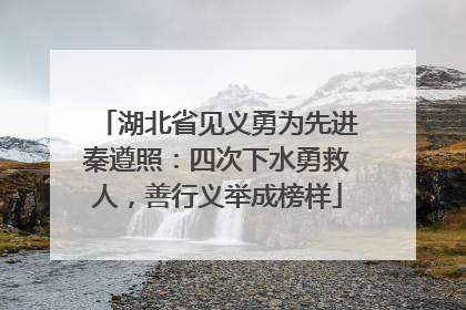 湖北省见义勇为先进秦遵照：四次下水勇救人，善行义举成榜样