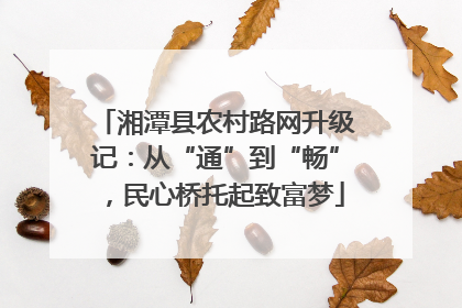 湘潭县农村路网升级记：从“通”到“畅”，民心桥托起致富梦