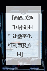 湘西联通“国补进村”让数字化红利惠及乡村