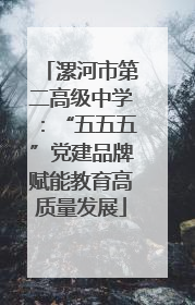 漯河市第二高级中学：“五五五”党建品牌赋能教育高质量发展