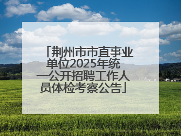 荆州市市直事业单位2025年统一公开招聘工作人员体检考察公告