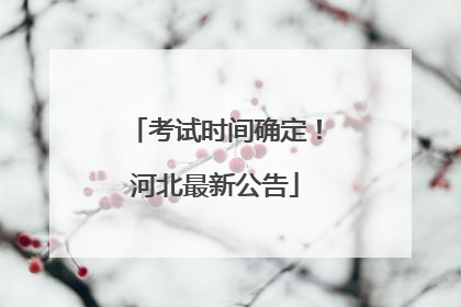 考试时间确定！河北最新公告