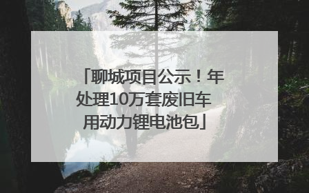 聊城项目公示！年处理10万套废旧车用动力锂电池包