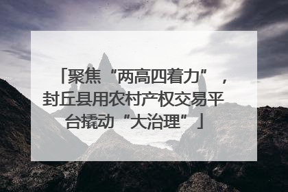 聚焦“两高四着力”，封丘县用农村产权交易平台撬动“大治理”