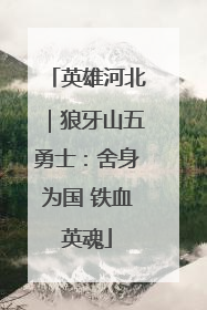 英雄河北｜狼牙山五勇士：舍身为国 铁血英魂