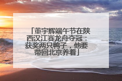 董宇辉端午节在陕西汉江赛龙舟夺冠：获奖两只鸭子，他要带回北京养着