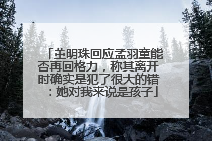 董明珠回应孟羽童能否再回格力，称其离开时确实是犯了很大的错：她对我来说是孩子