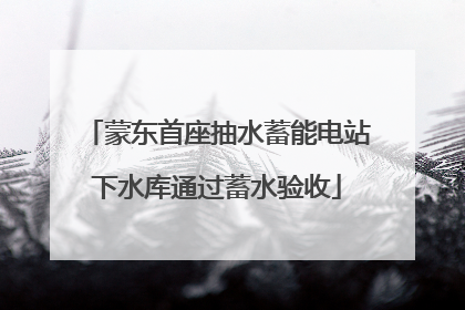 蒙东首座抽水蓄能电站下水库通过蓄水验收