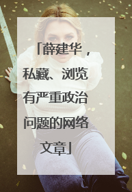 薛建华，私藏、浏览有严重政治问题的网络文章