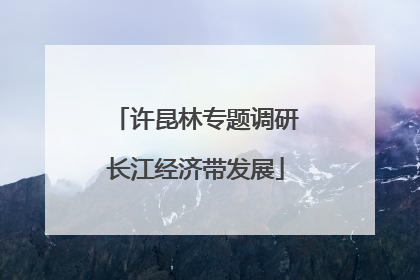 许昆林专题调研长江经济带发展