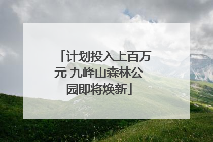 计划投入上百万元 九峰山森林公园即将焕新
