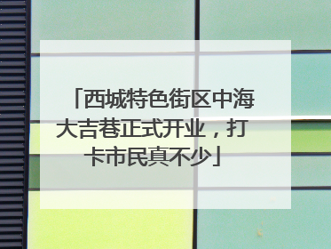 西城特色街区中海大吉巷正式开业，打卡市民真不少