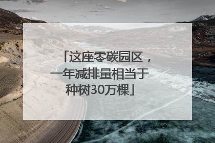 这座零碳园区，一年减排量相当于种树30万棵