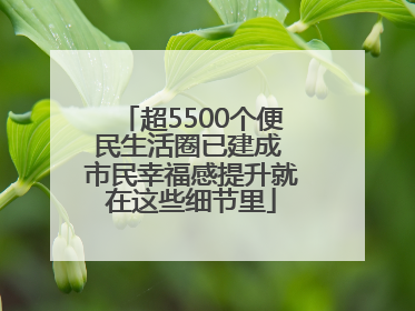 超5500个便民生活圈已建成 市民幸福感提升就在这些细节里