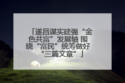 遂昌谋实建强“金色共富”发展轴 围绕“富民”统筹做好“三篇文章”
