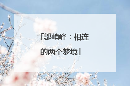 邬峭峰：相连的两个梦境