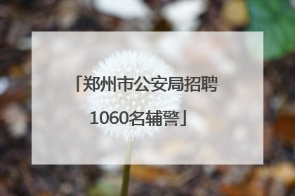 郑州市公安局招聘1060名辅警