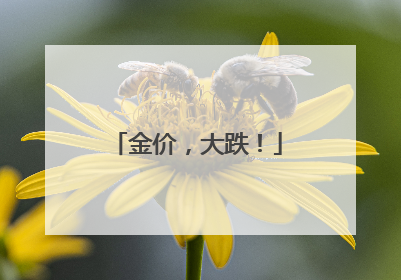 金价，大跌！