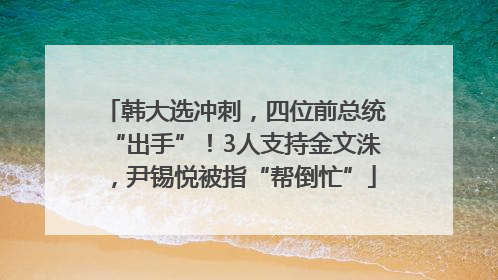 韩大选冲刺，四位前总统“出手”！3人支持金文洙，尹锡悦被指“帮倒忙”